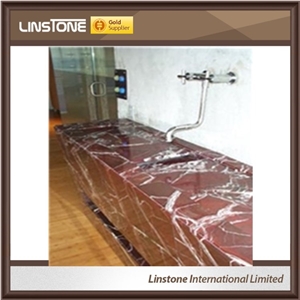 Cheap Red Rose Levanto Marble Sinks & Basins