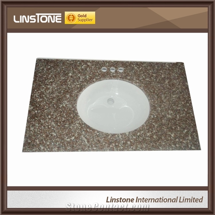 Chinese Factory Supplier G664 Pink Granite Bathroom Vanity Top