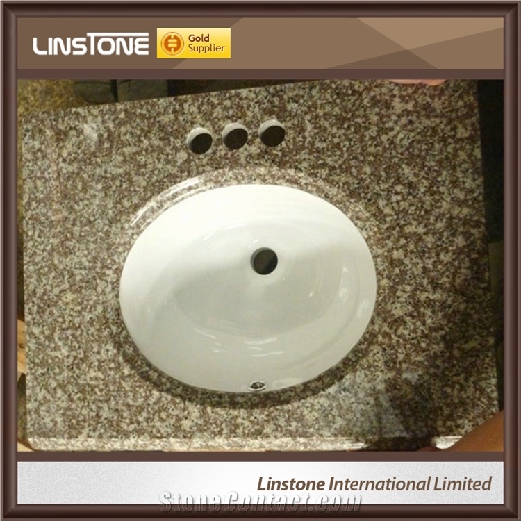 Chinese Factory Supplier G664 Pink Granite Bathroom Vanity Top