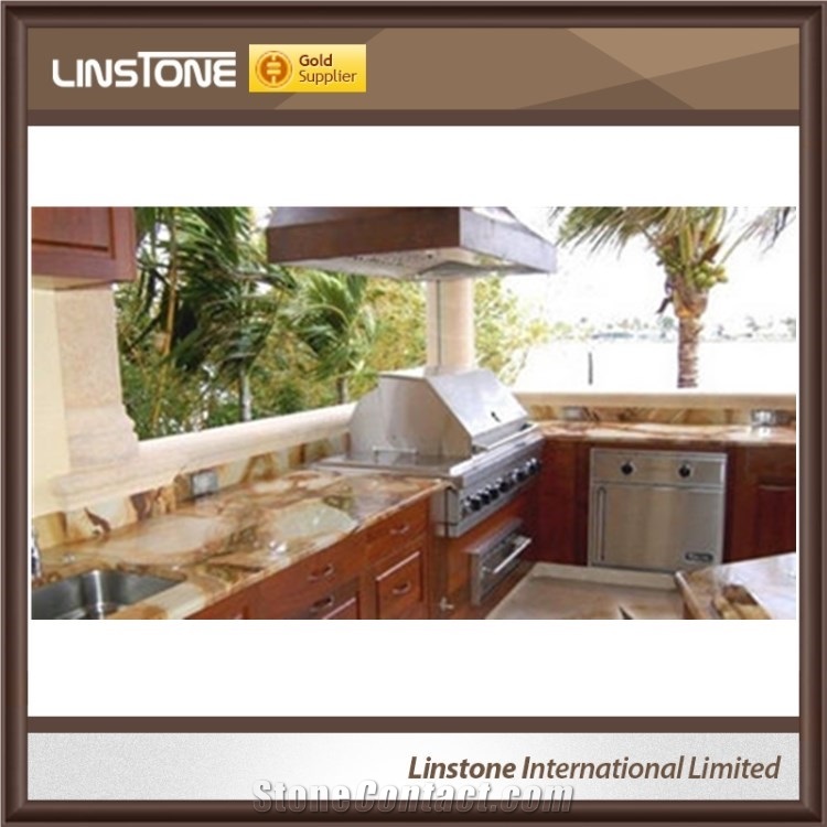 Hot Sale Yellow Color Tropic Dream Quartz Stone Kitchen Countertops