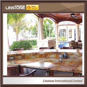 Hot Sale Yellow Color Tropic Dream Quartz Stone Kitchen Countertops