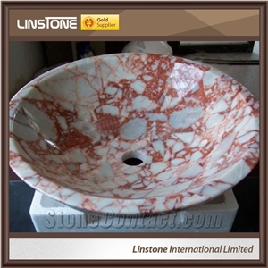 Low Price Good Quality Agate Red Pink Marble Sinks & Basins