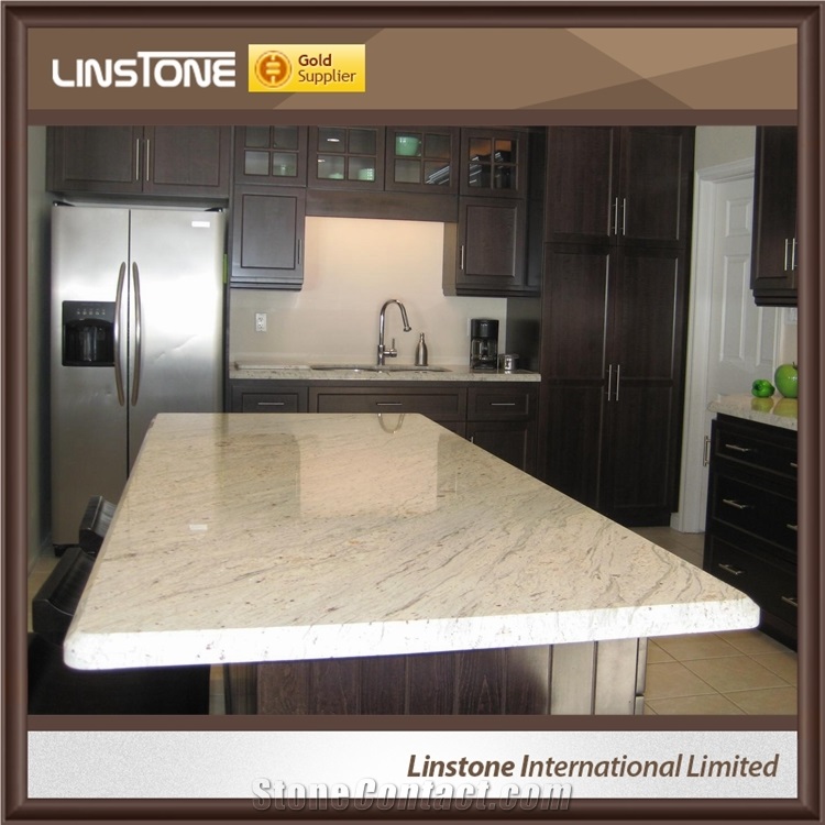 Manufacture Prefab Double Sink River White Granite Bathroon Vanity Top for Sale