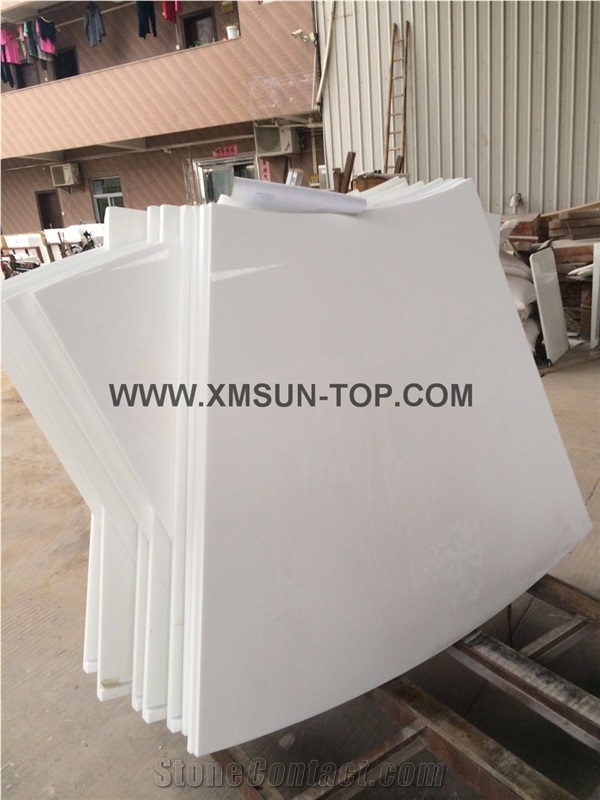 Pure White Nano Crystallized Glass Stone Stairs/Microlite Glass Stone Stair Riser/Pure White Nano Glass Stair Treads/China Manmade&Artificial Stone/Polished Nano Glass/ Engineered Stone Steps