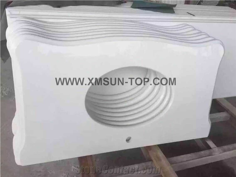 Pure White Nano Crystallized Glass Stone Vanity Top / Microlite Glass Stone Bathroom Top /Nano Glass Bath Top /China Manmade&Artificial Stone Vanity Top/ Interior Decoration/White Countertop