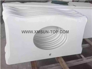 Pure White Nano Crystallized Glass Stone Vanity Top / Microlite Glass Stone Bathroom Top /Nano Glass Bath Top /China Manmade&Artificial Stone Vanity Top/ Interior Decoration/White Countertop