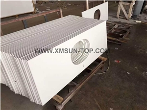 Pure White Nano Crystallized Glass Stone Vanity Top / Microlite Glass Stone Bathroom Top /Nano Glass Bath Top /China Manmade&Artificial Stone Vanity Top/ Interior Decoration/White Countertop