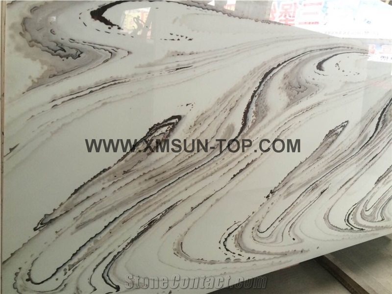 Wave Nano Crystallized Glass Stone Slab&Tile/Microlite Glass Stone/Ripple Patterns Nano Glass/China Manmade&Artificial Stone for Wall Panel & Flooring Decoration/Polished Multicolor Vein Nano Glass