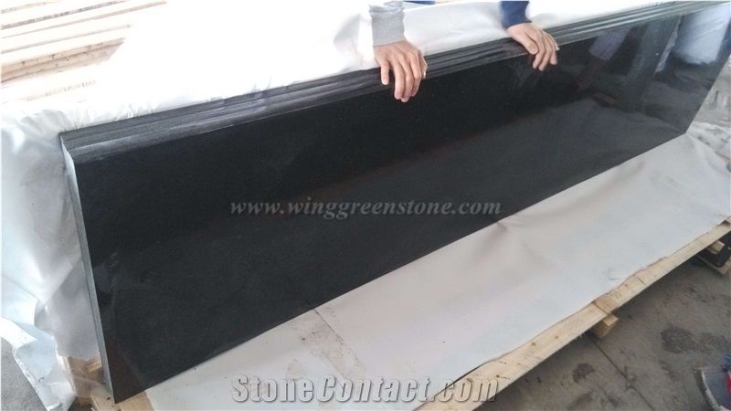 Black Galaxy Kitchen Countertop, Natural Granite Worktops, Polished Granite Countertop, Kitchen Countertop, Xiamen Winggreen Manufacture
