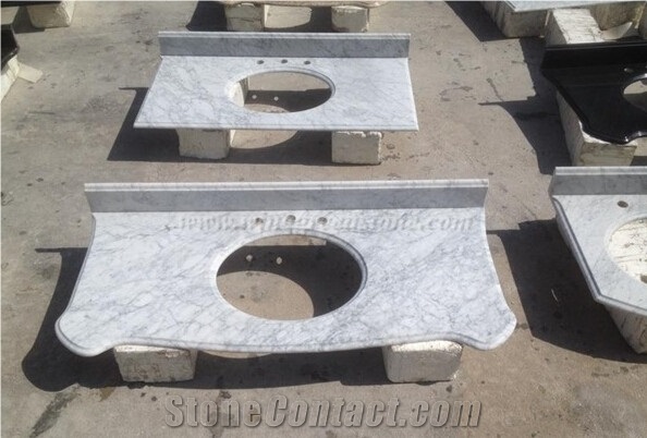 Carrara White Marble Bathroom Countertop, Natural Marble Countertop, White Marble Countertop, Vanity Top, Xiamen Winggreen Manufacture