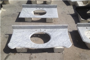 Carrara White Marble Bathroom Countertop, Natural Marble Countertop, White Marble Countertop, Vanity Top, Xiamen Winggreen Manufacture Carrara White Marble Bathroom Countertop, Natural Marble Countertop, White Marble Countertop, Vanity Top, Xiamen Winggreen Manufacture