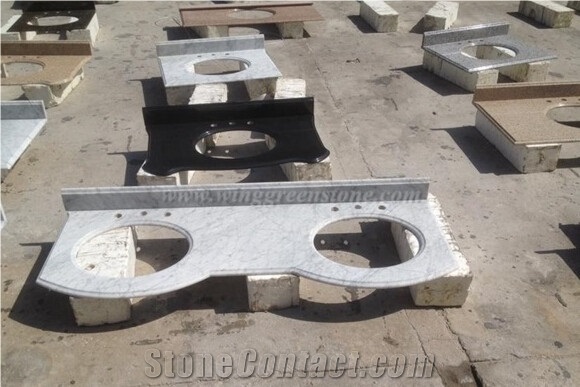 Carrara White Marble Bathroom Countertop, Natural Marble Countertop, White Marble Countertop, Vanity Top, Xiamen Winggreen Manufacture