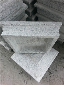 China Light Grey Granite Caps, Granite Pillar Caps With/Without Bottom Hole, Winggreen Stone
