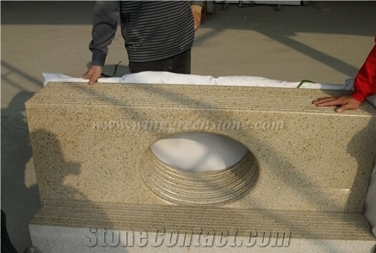 G682 Granite Countertop, G682 Kitchen & Bathroom Countertop, Golden Yellow Granite Countertop, Natural Granite Countertop, Polished Granite Countertop, Kitchen Countertop, Xiamen Winggreen Manufacture