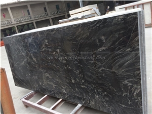 India Black Granite Kitchen Countertop, Black Granite with Veins Bench Tops, Island Tops, Custom Countertop, Winggreen Stone,