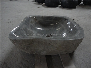 Natural Shape Wash Sink, Irregular Nature Stone Sink, Stone Basin, Winggreen