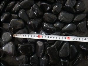 Own Factory, Top Polished Black Pebbles, Black River Stone, Black Striped Pebbles, Flat River Pebbles, Xiamen Winggreen Manufacturer