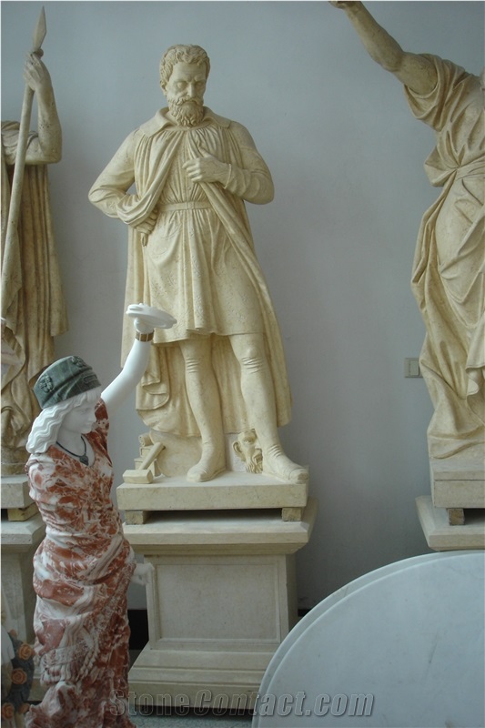 Red Orange Marble Hand Carved Human Sculpture,Abstract Art Sculptures,Depend on Customer Idea