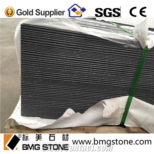 G684 Black Basalt Grooved Tile for Pool Pavers