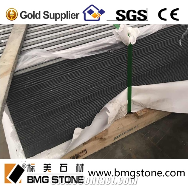 G684 Black Basalt Grooved Tile for Pool Pavers