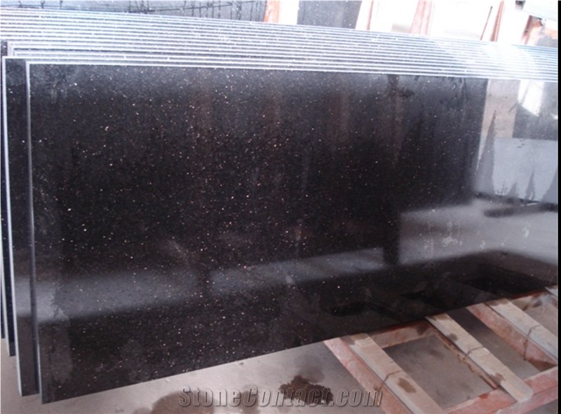 Granite Countertop /Kitchen Countertops / Black Galaxy Countertop/Kitchen Desk Tops /Kitchen Island Tops
