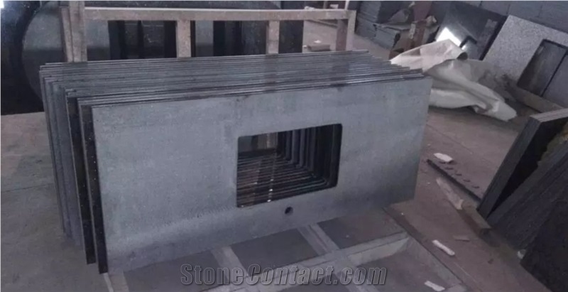 Granite Countertop /Kitchen Countertops / Black Galaxy Countertop/Kitchen Desk Tops /Kitchen Island Tops