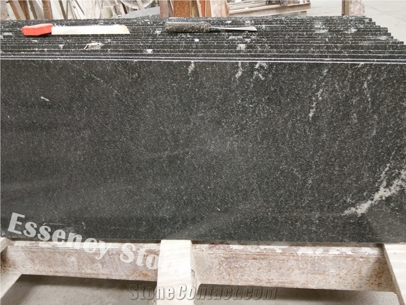 China Jet Mist Granite Polished,Mist Black Via Lactea Granite Tile & Slab,Kashmir Black Granite