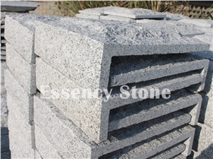 China Light Grey Color Granite Mushroom Corner Stone,G640 Bianco Sardo White and Black Flower Granite Building Stone