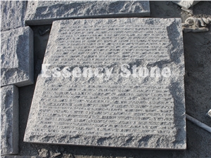 China Light Grey Granite Natural Split Mushroom Stone with Groove Channel,G640 Binaco Sardo White Granite Building Stone for Wall Cladding