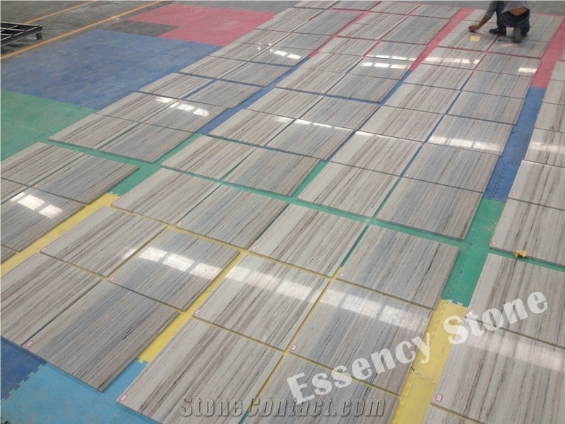Crystal Wooden Grain Marble Wall Tile & Slabs,Crystal White Wood Marble with Brown and Blue Veins