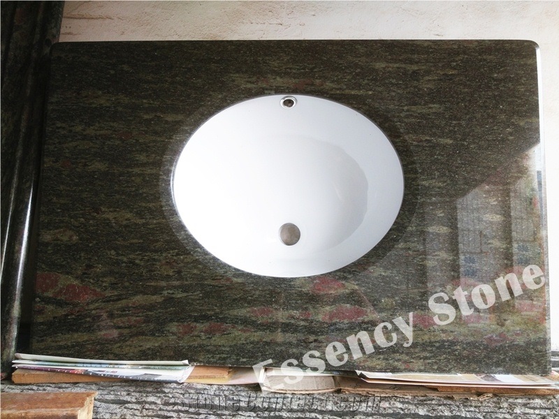 Dark Green Granite with Red Rose Countertop Desktop,Rose Gold Granite