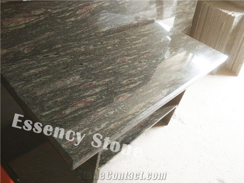Dark Green Granite with Red Rose Countertop Desktop,Rose Gold Granite