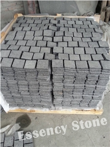 Flamed G684 Black Basalt Granite Paving Stone with Mesh