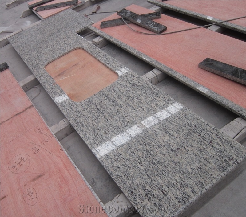 Giallo Santa Cecilia Granite Prefab Kitchen Countertop 96"X26",St Cecilia Light Granite