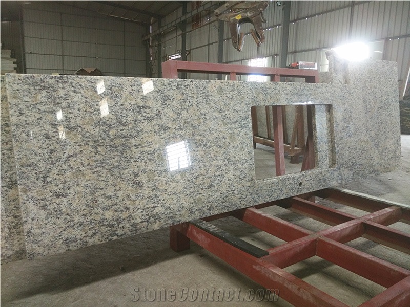 Giallo Santa Cecilia Granite Prefab Kitchen Countertop 96"X26",St Cecilia Light Granite