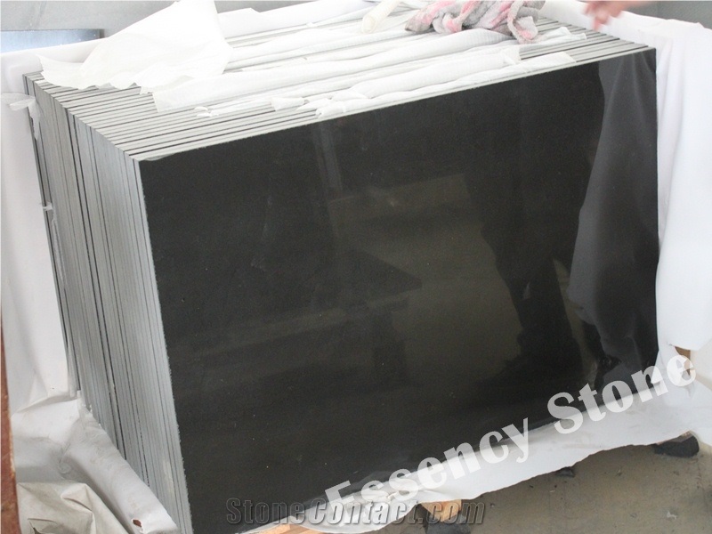 Mongolia Absolute Black Granite Tile Polished,China Double Black Granite