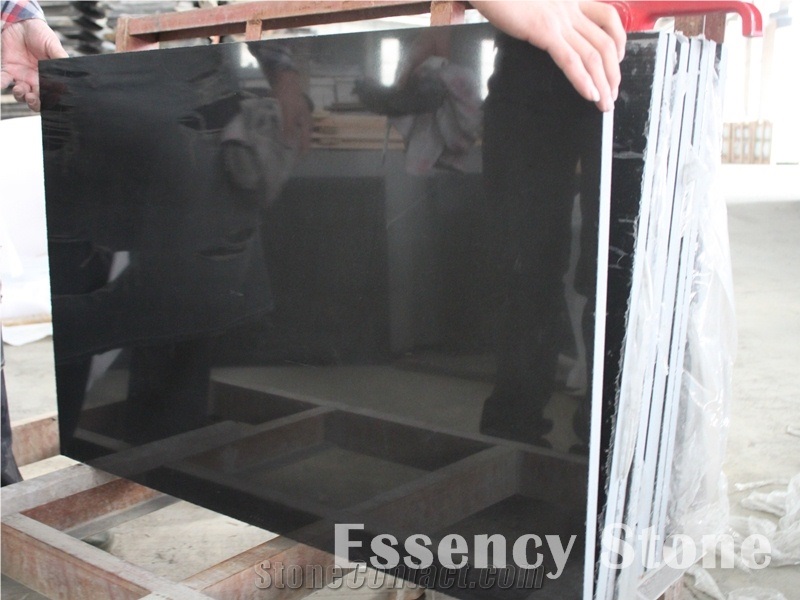 Mongolia Absolute Black Granite Tile Polished,China Double Black Granite