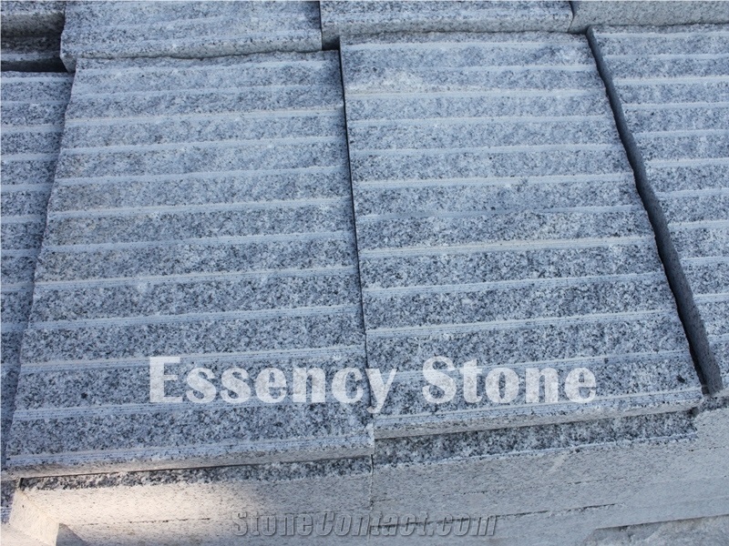 Natural Split Surface with Groove Channel Granite Wall Tile, China Light Grey Granite G640 Building Stone
