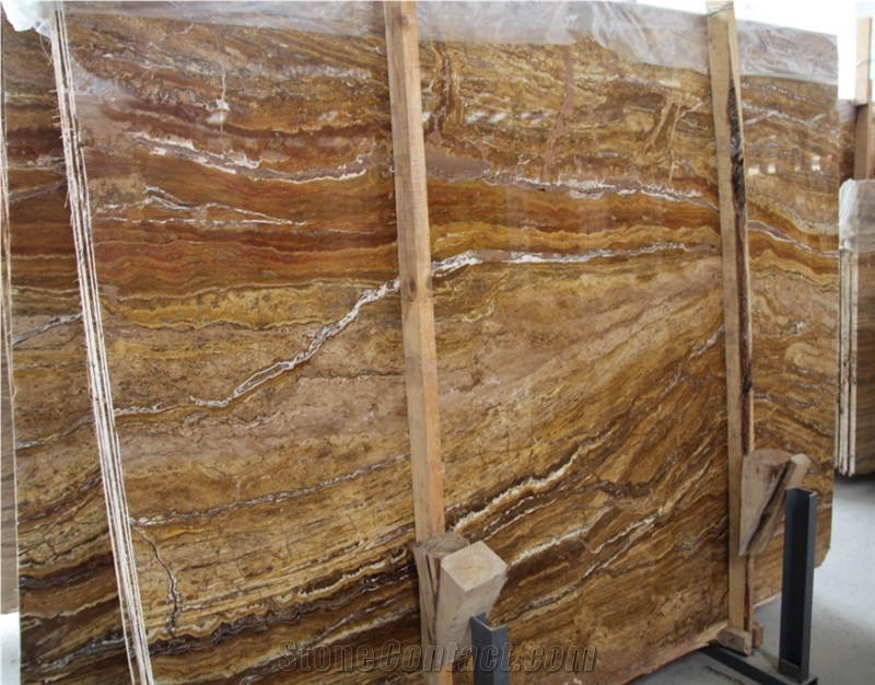 China Factory Price Francial Gold Wooden Marble Tile & Slab Red Dragon Polished Marble Tiles Big Slab