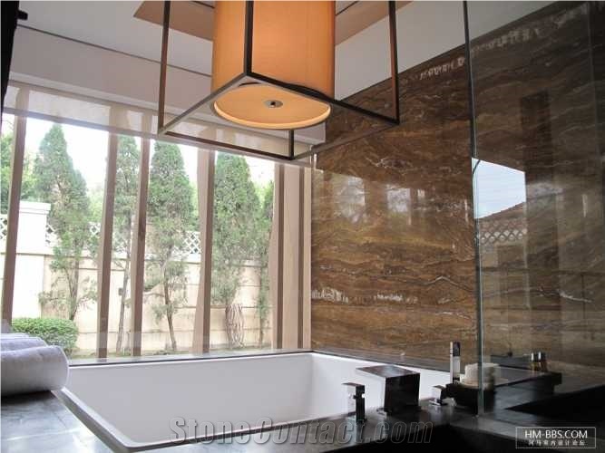 China Factory Price Francial Gold Wooden Marble Tile & Slab Red Dragon Polished Marble Tiles Big Slab