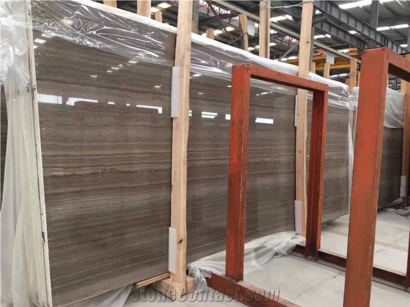 China Coffee Wood Vein Marble Slabs, China Brown Marble