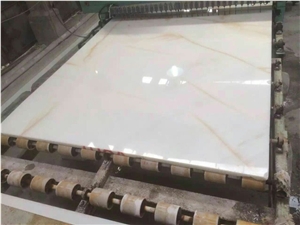 China Golden Vein Onyx,China White Onyx,Pure White Onyx,Slabs, Tiles Polished