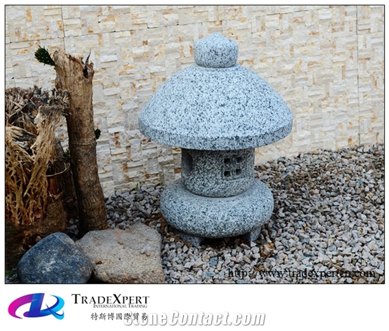 Natural G605 Granite Antique Carved Stone Lantern