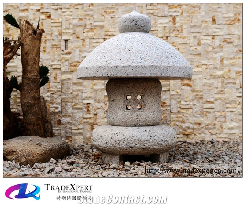 Natural G605 Granite Antique Carved Stone Lantern