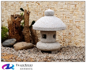 Natural G605 Granite Antique Carved Stone Lantern