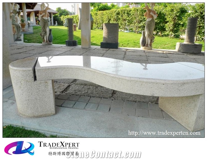 Natural Opalescent Grain Granite Stone Chair for Garden Landscape
