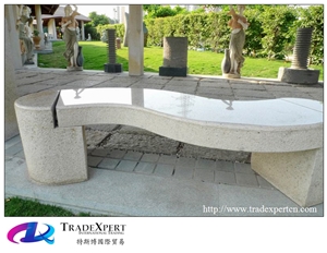 Natural Opalescent Grain Granite Stone Chair for Garden Landscape
