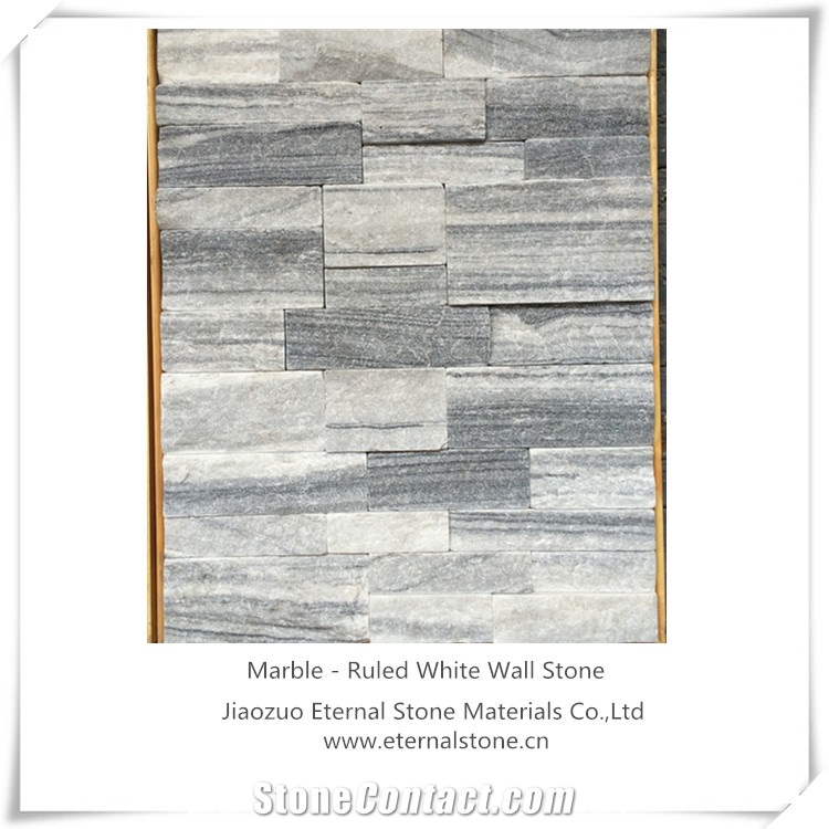 Marble Ruled White Wallstone for Building and Walling