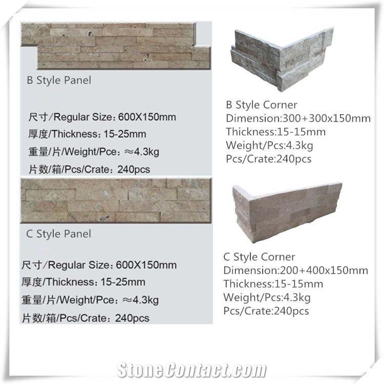 Multicolor Travertine Cultured Stone and Panel