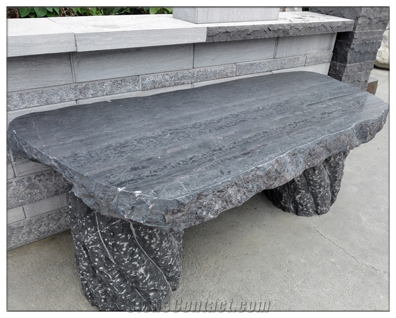 Natural Stone Bench and Table